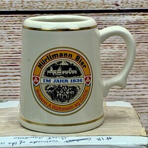Hürlimann Bier‎ Brauerei Zürich Beer Stein Mug Tankard Franklin Porcelain 1981